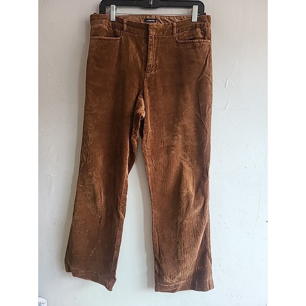 Women's 10 vintage Y2K 2003 Gap bootcut stretch velvet velour brown pants preppy